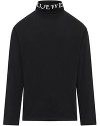 Loewe - Logo-Print High-Neck Long-Sleeve T-Shirt - Lyst