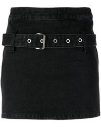 Ambush - Belted Denim Miniskirt - Lyst