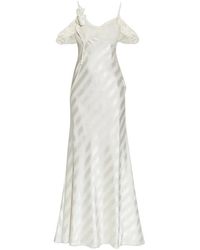Self-Portrait - Lace-Detail Striped Maxi Dress - Lyst