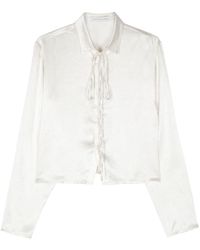 Ludovic de Saint Sernin - Cropped Satin Shirt - Lyst