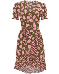 Diane von Furstenberg - Wickelkleid mit Blumen-Print - Lyst