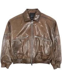 Purple Brand - Zip-Fastening Distressed Leather Jacket - Lyst