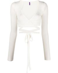 Maison Close - Ribbed Wrap-Design Top - Lyst