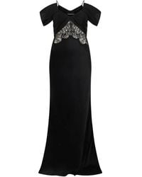 Alberta Ferretti - Lace-Detail Off-Shoulder Gown - Lyst
