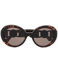 Versace - Tortoiseshell Oversize Round-frame Sunglasses - Lyst