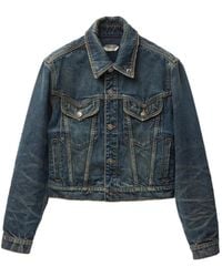 Versace - Button Denim Jacket - Lyst