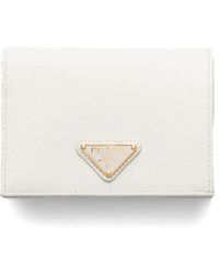 Prada - Small Saffiano Leather Bi-Fold Wallet - Lyst