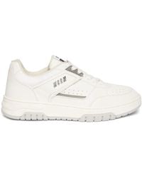 MSGM - Ogo-Print Leather Sneakers - Lyst