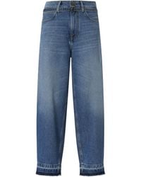 Pinko - Frayed Straight-Leg Jeans - Lyst
