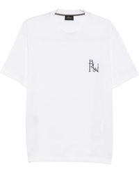 Brioni - Logo-Embroidered T-Shirt - Lyst