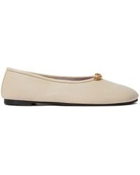 Stella McCartney - Rounded Toe Flats With Subtle Chain Detail - Lyst