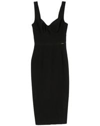Elisabetta Franchi - Robe Mi-Longue À Encolure Cœur Et Empiècement - Lyst