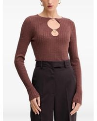 Fracomina - Cut-Out Pointelle-Knit T-Shirt - Lyst