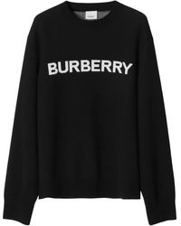 Burberry - Intarsia-Knit Logo Jumper - Lyst