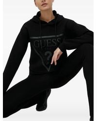 Guess - Logo-Print Hooded Top - Lyst