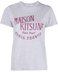 Maison Kitsuné - Logo-print Short-sleeve T-shirt - Lyst