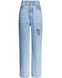 Area - Crystal-embellished Jeans - Lyst