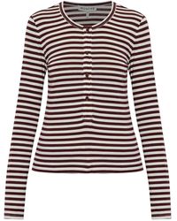 Munthe - Gestreepte Blouse Met Lange Mouwen En Knopen - Lyst