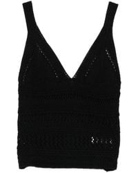 Alpha Studio - Haut En Crochet À Col V - Lyst