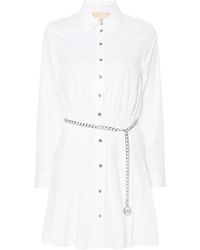 MICHAEL Michael Kors - Belted Mini Shirt Dress - Lyst
