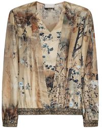 Pierre Louis Mascia - Aloe Floral-Print Silk Blouse - Lyst