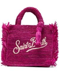 MC2 Saint Barth - Mini Vanity Fringed Logo-Embroidered Tote Bag - Lyst