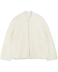 Vera Wang - Bouclé Viola Varsity Jacket - Lyst