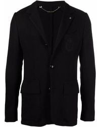 Billionaire - Crest-Embroidered Slim-Fit Blazer - Lyst