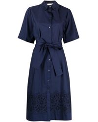 P.A.R.O.S.H. - Belted Midi Shirt Dress - Lyst