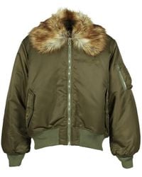 KAMIYA - Faux-Fur Collar Flight Jacket - Lyst