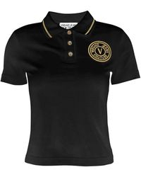 Versace Jeans Couture - Embroidered-Logo Polo Shirt - Lyst