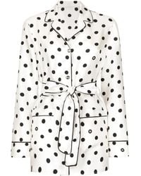 Dolce & Gabbana - Polka-Dot Silk Pajama Shirt - Lyst