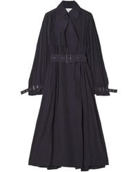 Lanvin - Pleated Belted Trench Coat - Lyst