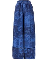 Pierre Louis Mascia - Palazzo Broek Met Elastische Tailleband En Print - Lyst