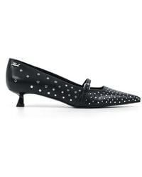 KARL LAGERFELD - Stud-Embellished Pointed-Toe Pumps - Lyst