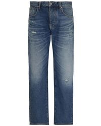 ARMANI EXCHANGE - Stonewashed Distressed Jeans - Lyst