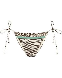 MC2 Saint Barth - Animal-Print Side-Tie Bikini Bottoms - Lyst