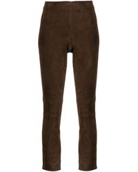 Vince - Cropped Suede Trousers - Lyst