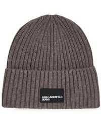 KARL LAGERFELD - Beanie Mit Logo-Patch - Lyst