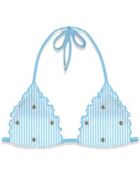MC2 Saint Barth - Bee-Print Ruffled Bikini Top - Lyst
