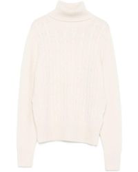 Allude - Rollkragenpullover mit Zopfmuster - Lyst