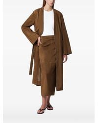 Nour Hammour - Ruelle Belted Suede Trench Coat - Lyst