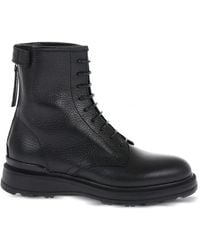 Woolrich - Hammered-Leather Lace-Up Boots - Lyst
