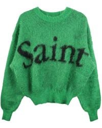 SAINT Mxxxxxx - Intarsia-Knit Mohair-Blend Jumper - Lyst