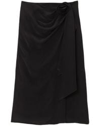 FARM Rio - Rose-Embellished Wrap Midi Skirt - Lyst