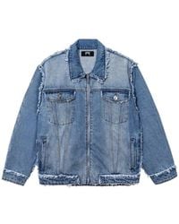 REVENGE - Frayed Skull-Patch Denim Jacket - Lyst