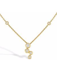 Pragnell - 18Kt Rose Bubbles Diamond Drop Pendant Necklace - Lyst