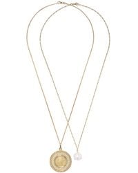 Wouters & Hendrix - 18kt Gold Pearl And Coin Pendant Necklaces - Lyst