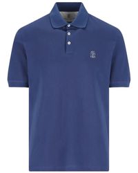 Brunello Cucinelli - Logo Cotton Polo Shirt - Lyst