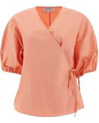 The Loom - Puff-Sleeve Wrap-Design Blouse - Lyst